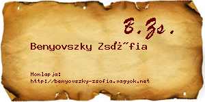 Benyovszky Zsófia névjegykártya