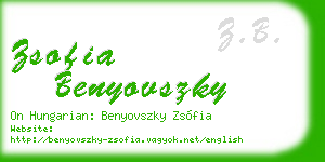 zsofia benyovszky business card