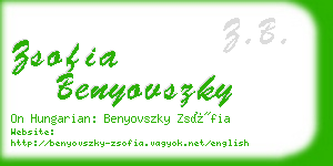 zsofia benyovszky business card